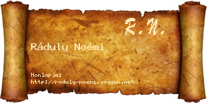 Ráduly Noémi névjegykártya